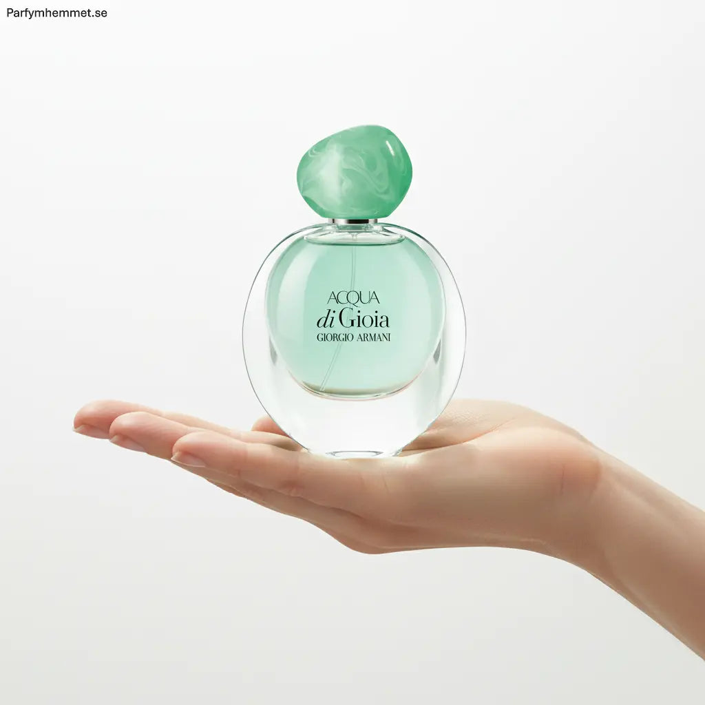 Acqua di Gioia damparfym – grön flaska på hand