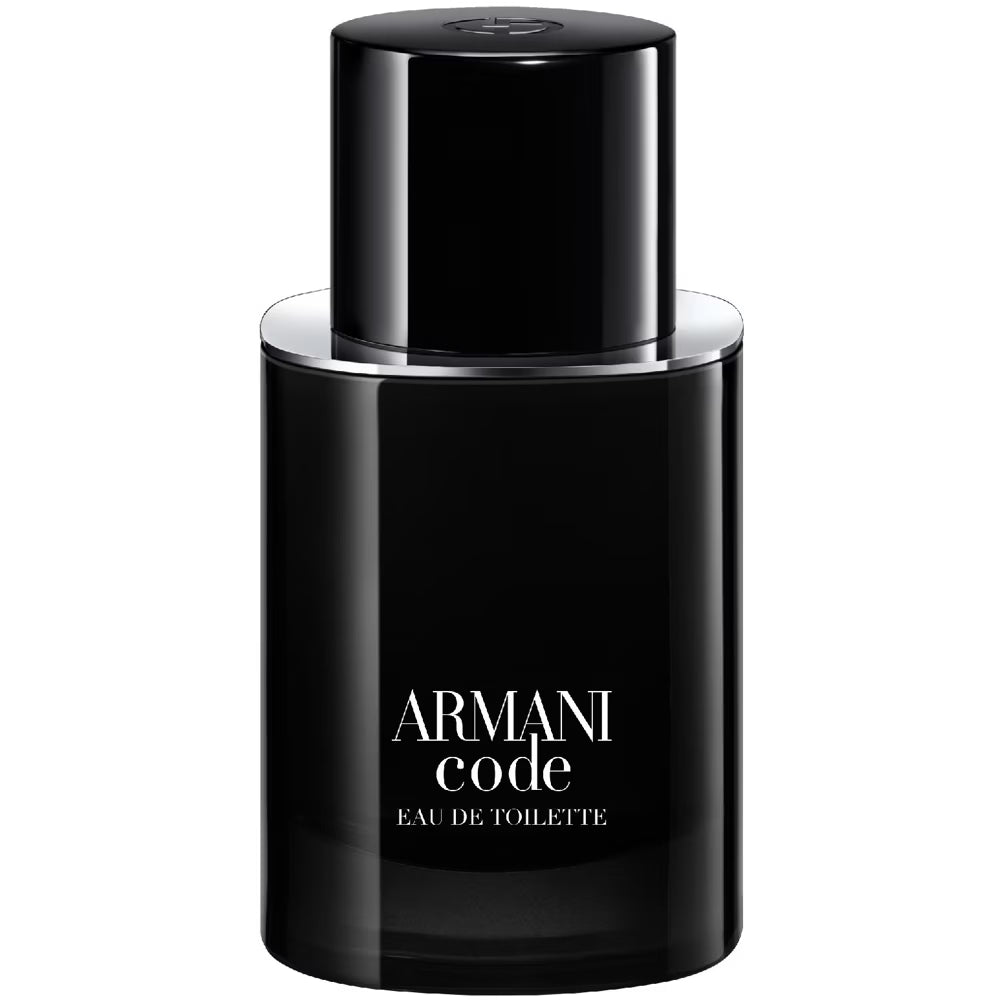 Giorgio Armani Code Eau de Toilette 50 ml framifrån i svart flaska mot vit bakgrund